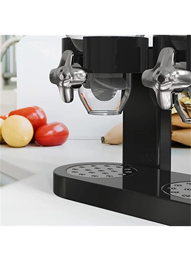Dual Cereal & Dry Food Dispenser 3.5L, Countertop Storage Organizer with Portion Control, Freshness Seal, Black/Clear - Image 2